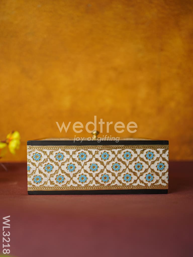 Wooden Meenakari Dry Fruit Box - WL3218
