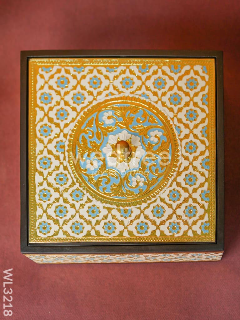 Wooden Meenakari Dry Fruit Box - WL3218