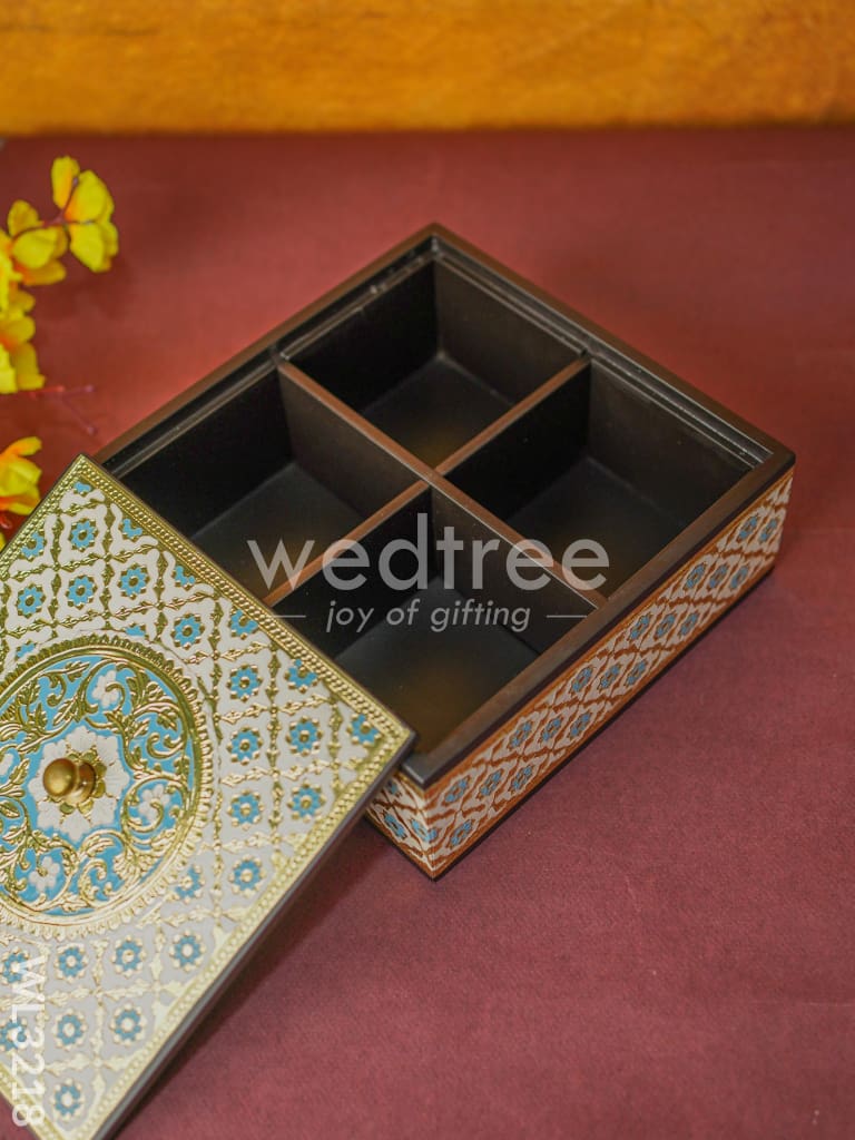 Wooden Meenakari Dry Fruit Box - WL3218