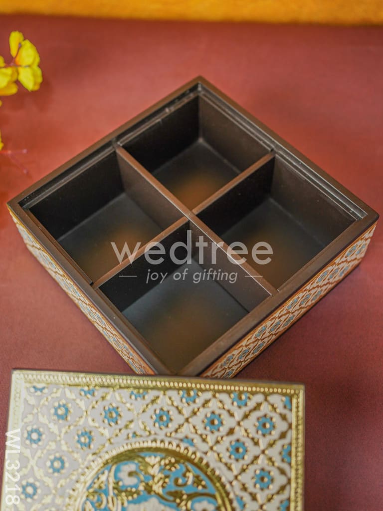 Wooden Meenakari Dry Fruit Box - WL3218