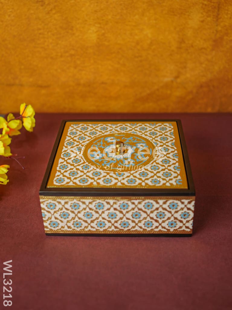 Wooden Meenakari Dry Fruit Box - WL3218
