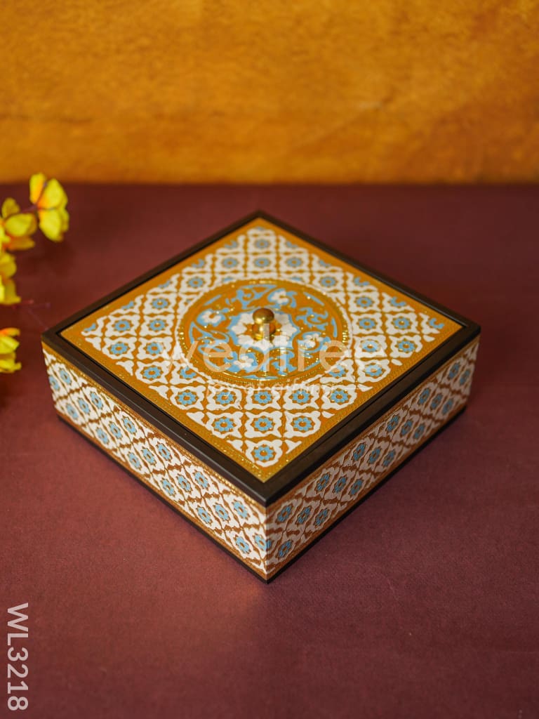 Wooden Meenakari Dry Fruit Box - WL3218