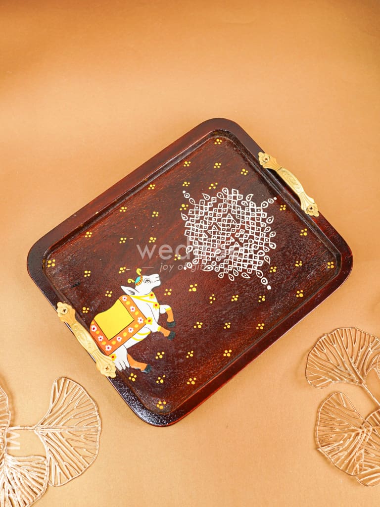 Wooden Pichwai Tray - WL4597