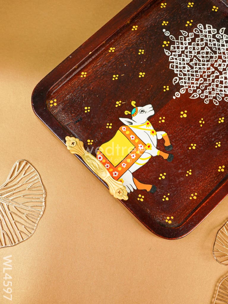 Wooden Pichwai Tray - WL4597