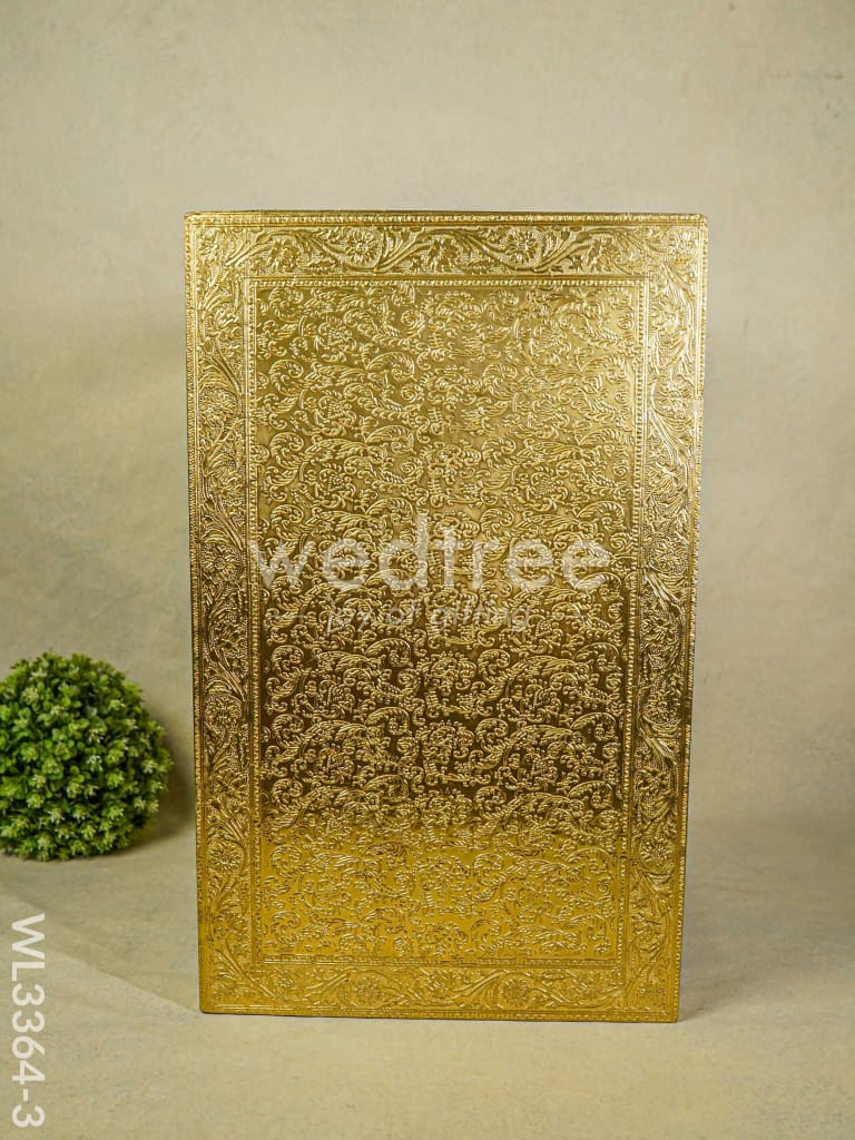 Wooden Stool with Brass Fitted Top - 20.5 inch - WL3364-3