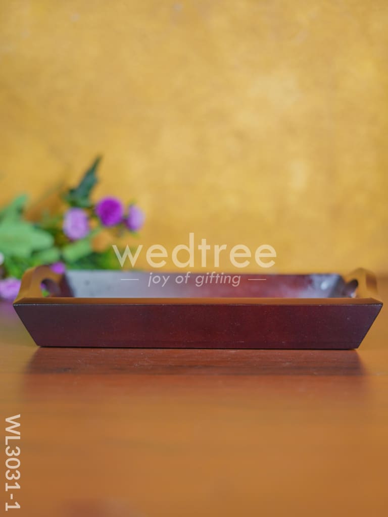 Wooden Tray with Brass Fitting - WL3031