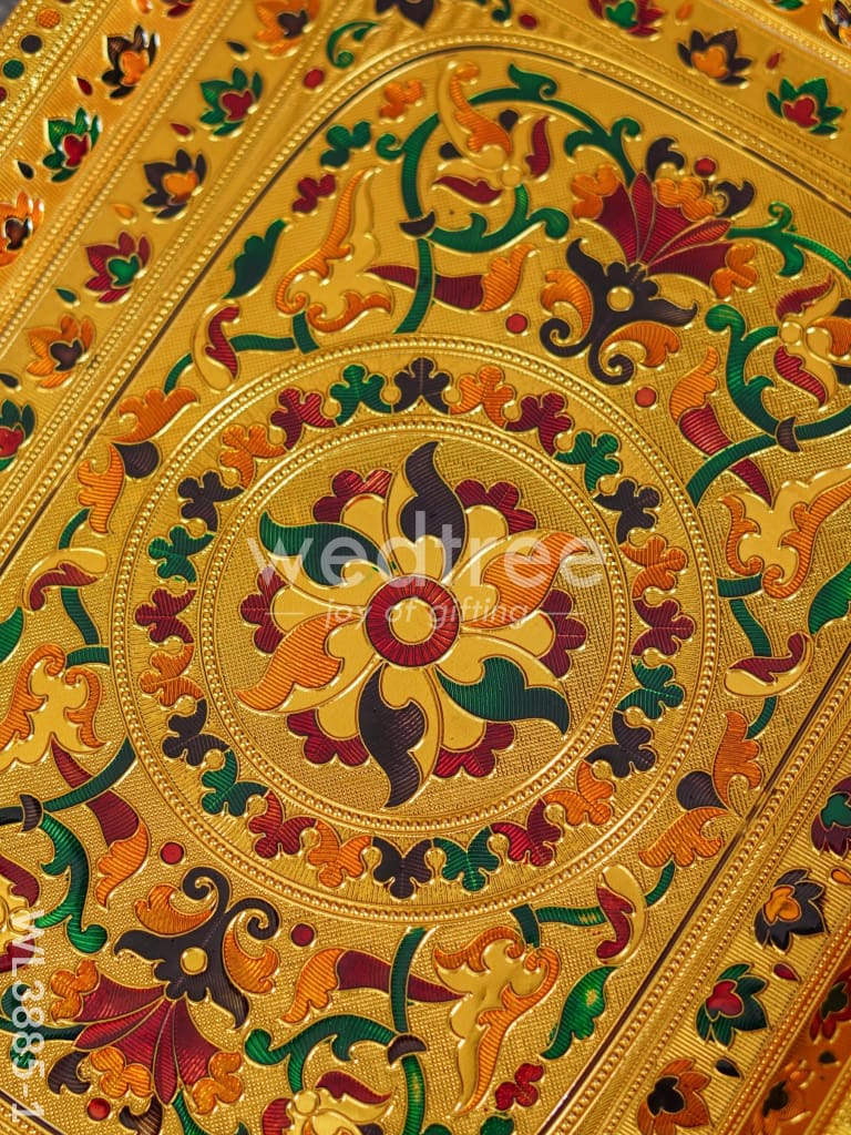 Wooden Tray with Meenakari Design - WL3885