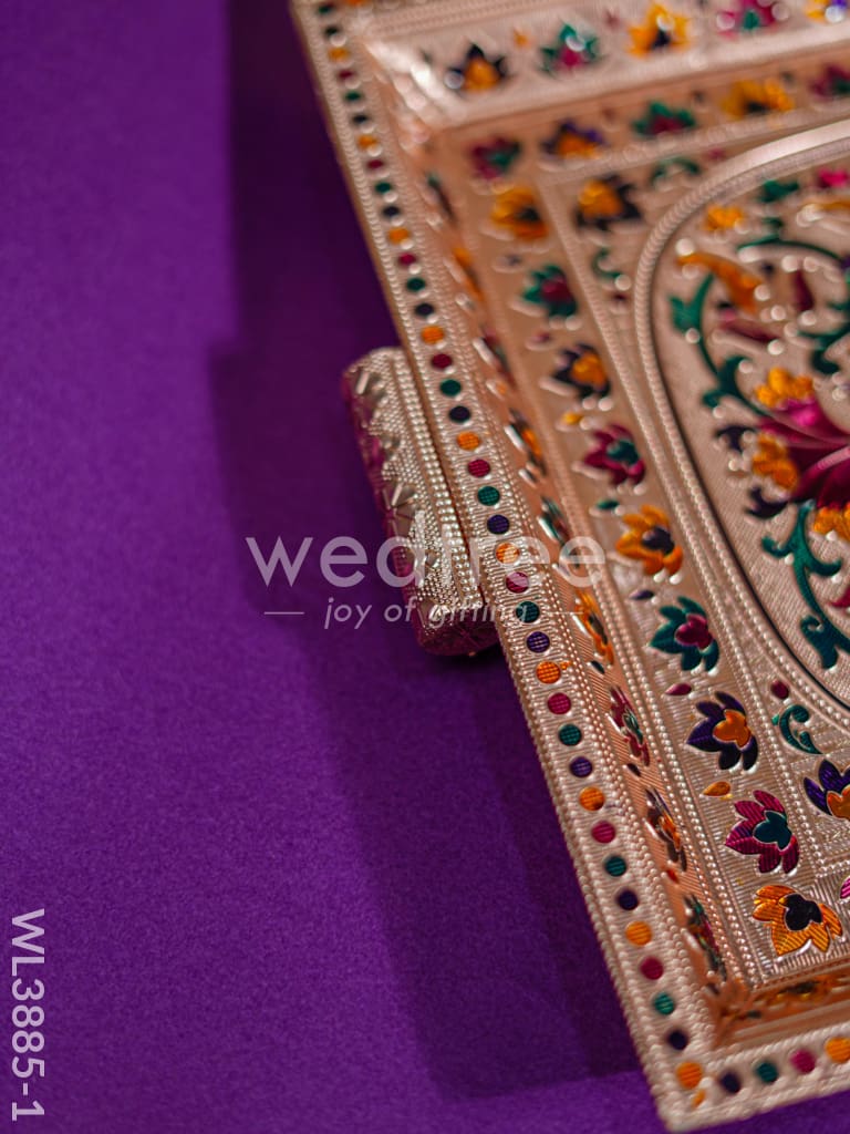 Wooden Tray with Meenakari Design - WL3885