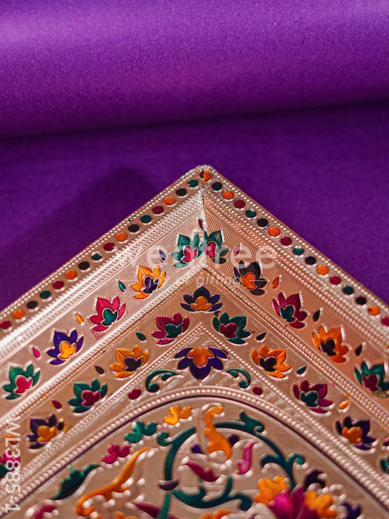 Wooden Tray with Meenakari Design - WL3885