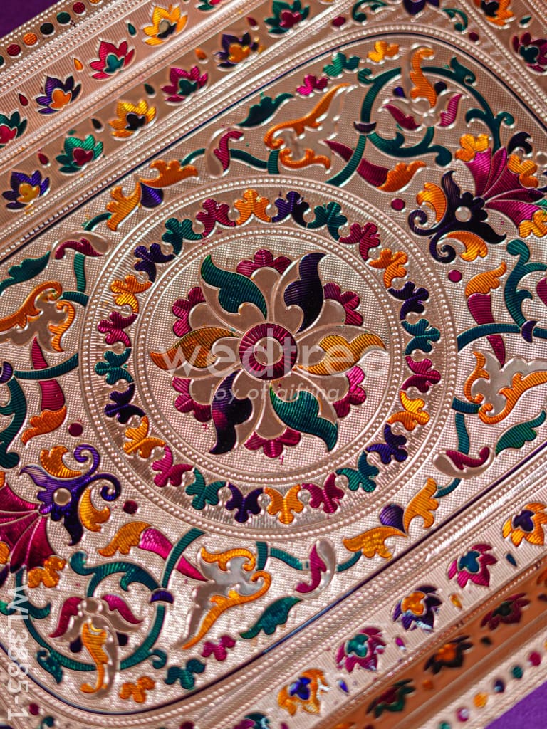 Wooden Tray with Meenakari Design - WL3885