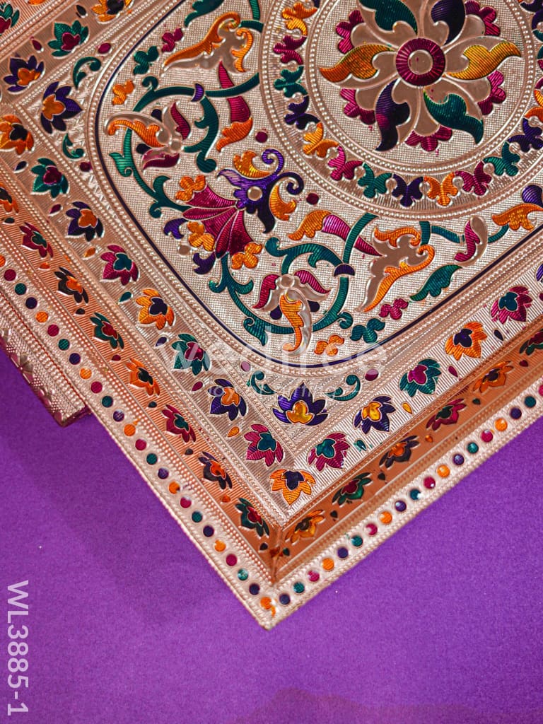Wooden Tray with Meenakari Design - WL3885