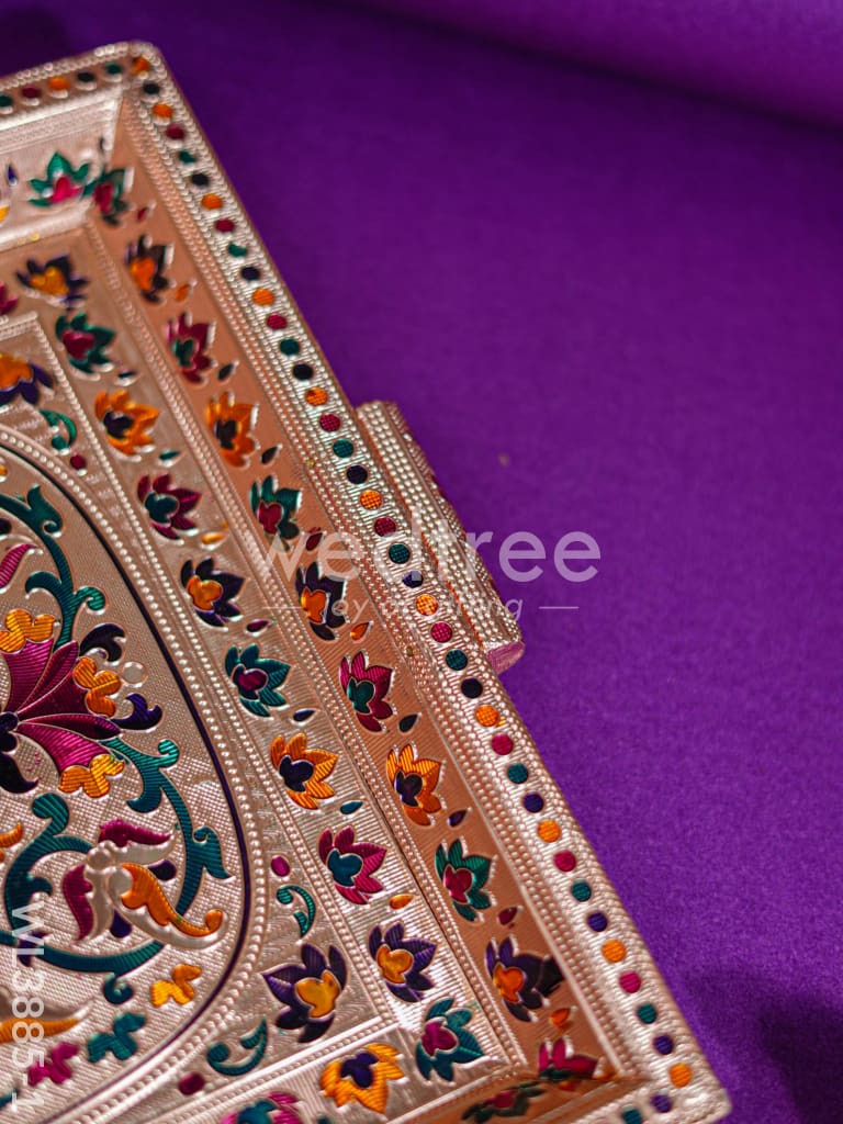 Wooden Tray with Meenakari Design - WL3885