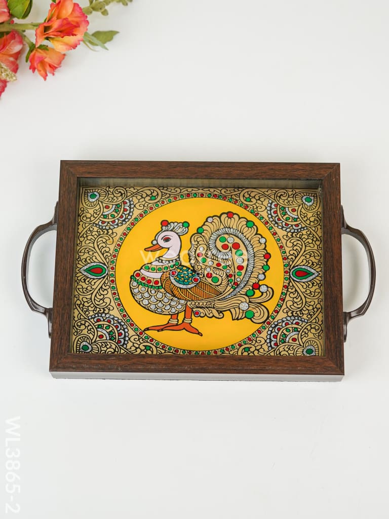 Wooden Tray with Reverse Acrylic Painting - WL3865