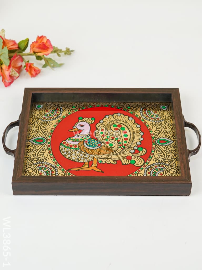 Wooden Tray with Reverse Acrylic Painting - WL3865