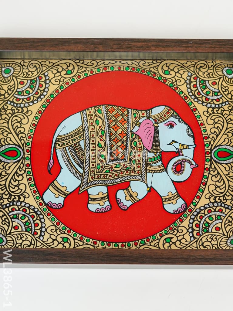Wooden Tray with Reverse Acrylic Painting - WL3865