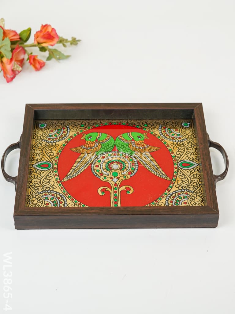 Wooden Tray with Reverse Acrylic Painting - WL3865