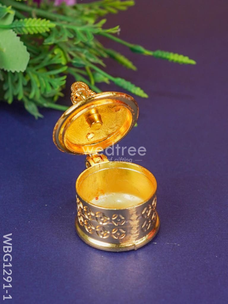 Zinc Alloy Kumkum Holder with Ganesha - WBG1291