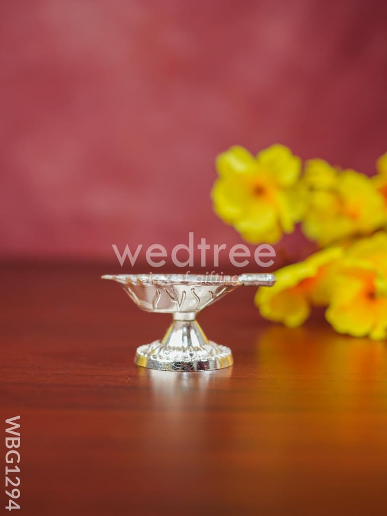 Zinc Alloy Swastik Diya in Leaf Shape - WBG1294