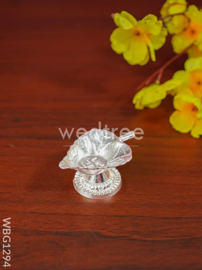 Zinc Alloy Swastik Diya in Leaf Shape - WBG1294