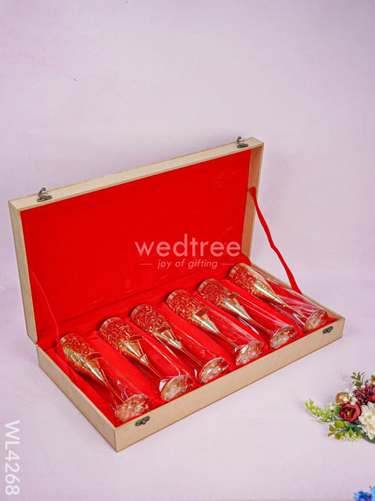 24kt Gold Brass Wine Glass - Set of 6 - WL4268