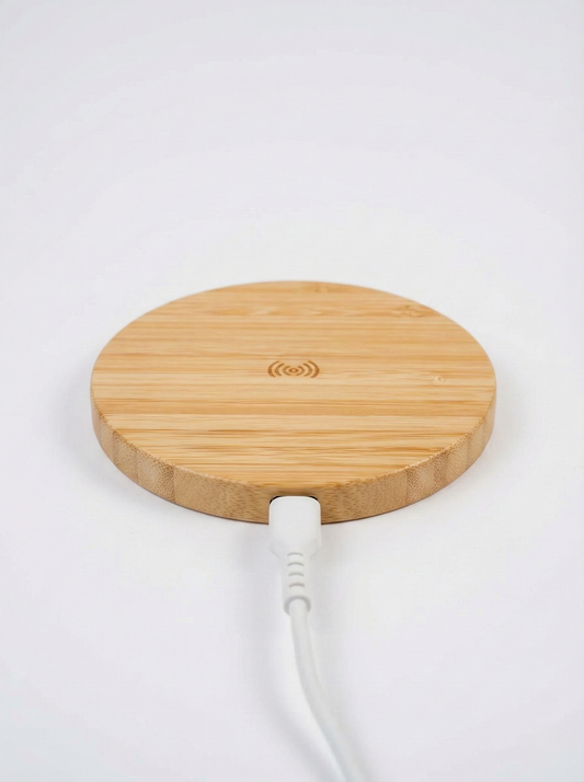 Wangari - Bamboo Wireless Charger with USB - 15W - Olive - WL4821