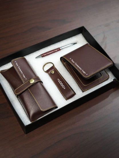 Corporate Gift - Bi fold Lather Wallet Combo - Brown - BCG0041