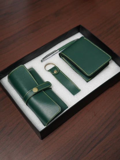 Corporate Gift - Bi fold Lather Wallet Combo - Green - BCG0042