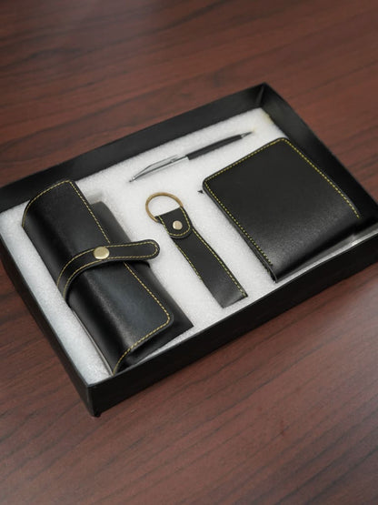 Corporate Gift - Bi fold Lather Wallet Combo - Black - BCG0044