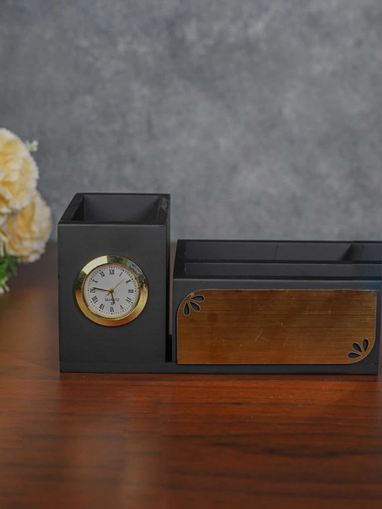 MDF Pen Stand with Clock - BCG0079