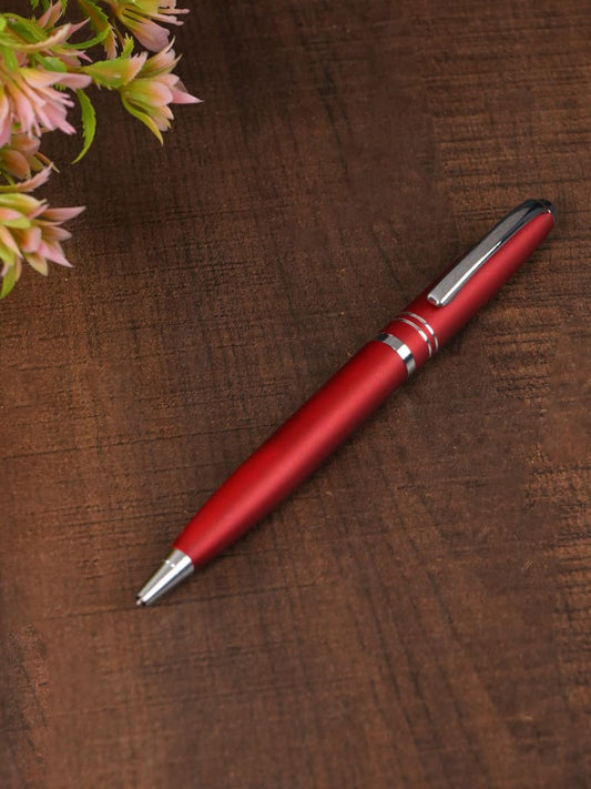 Red Matte with Silver Finish - Ball Point Pen - BCG0093