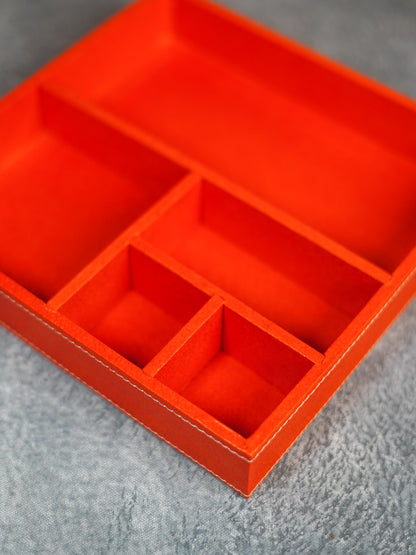 Handcrafted Recycled Cotton Desk Organizer With 5 Compartments - BCG0210
