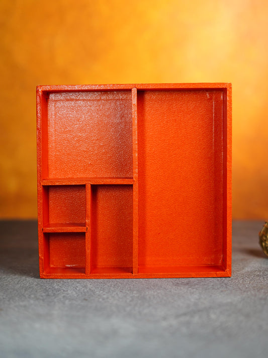 Handcrafted Recycled Cotton Desk Organizer With 5 Compartments - BCG0210