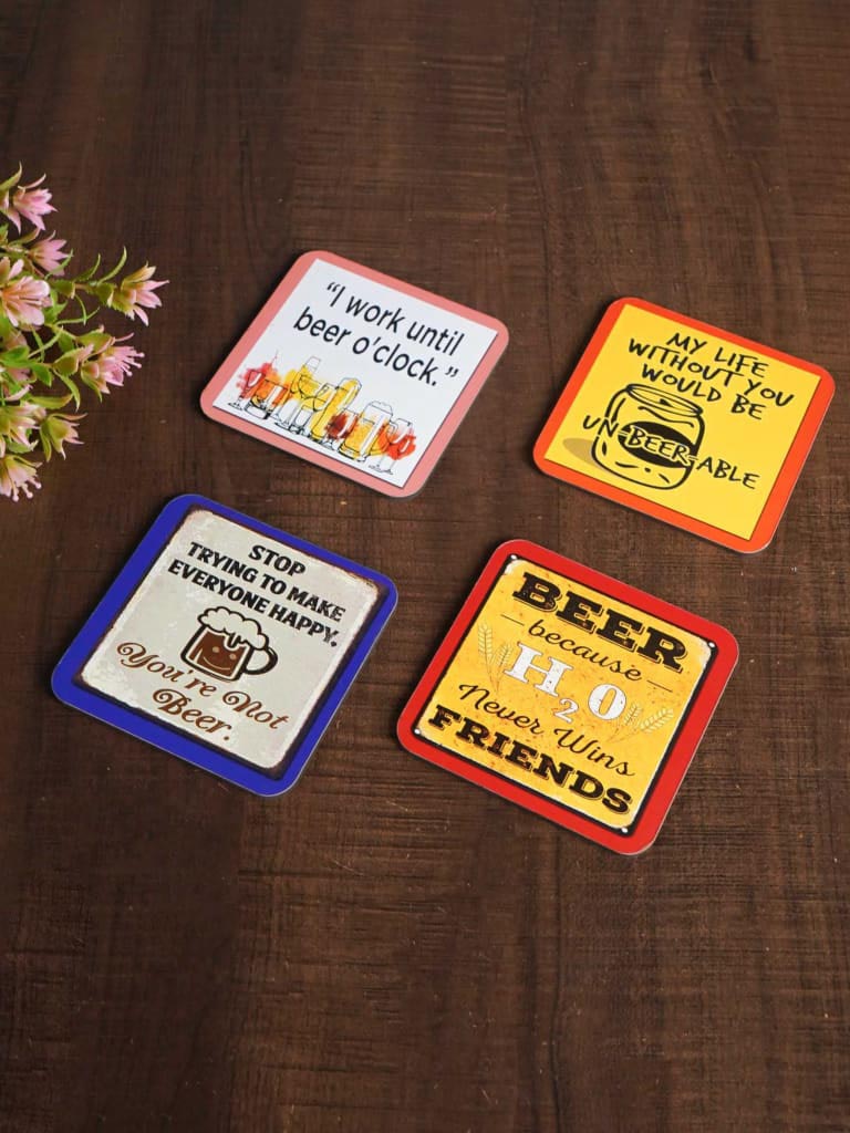 Wooden Printed Tea Coaster - Set of 6 - BCG0129