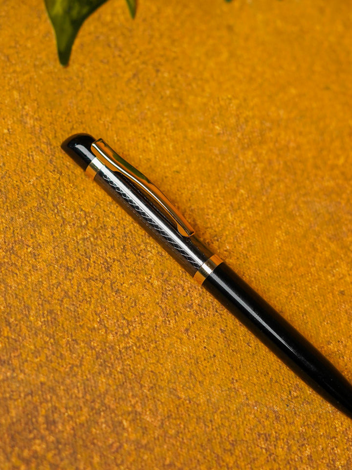 Black with Gold Finish - Roller Ball Point Pen - BCG0157