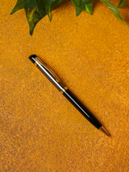 Black with Gold Finish - Roller Ball Point Pen - BCG0157