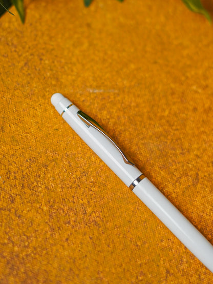 Touch Screen Tip Roller Pen (Pearl White Finish) - BCG0160