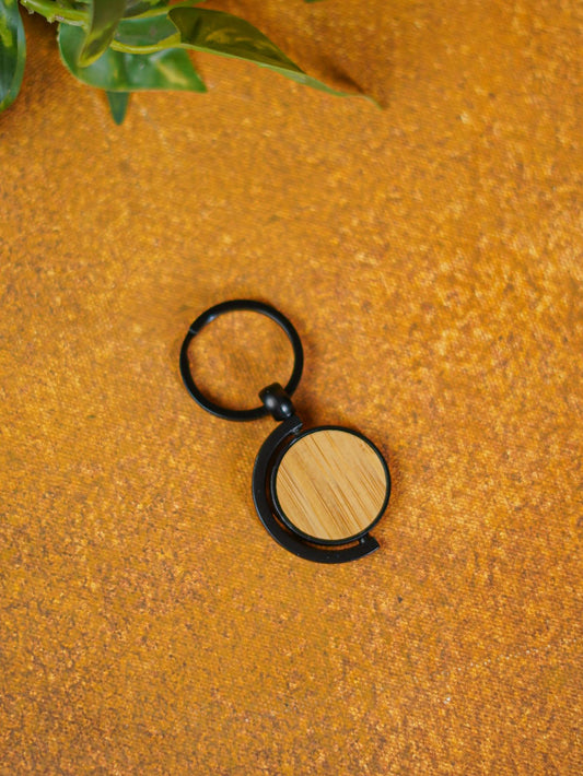Corporate Gift - Wood Finish Customized Keychain - BCG0165