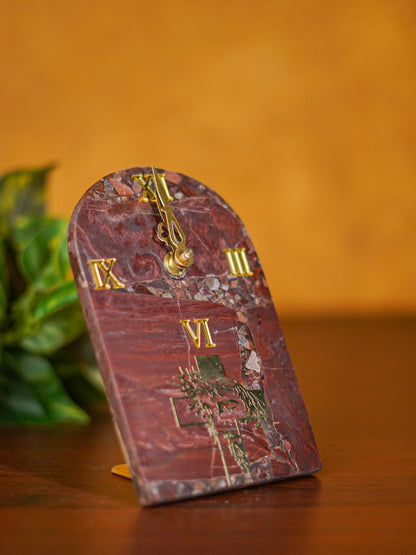 Gemstone Table Clock - Red - BCG0173