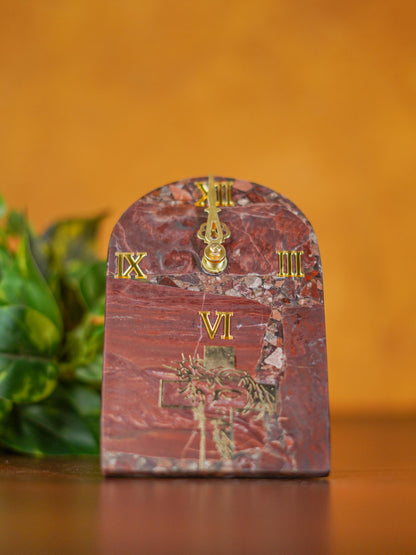 Gemstone Table Clock - Red - BCG0173