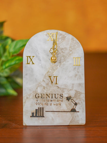 Gemstone Table Clock - White - BCG0174