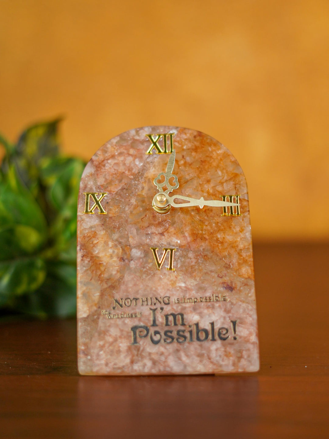 Gemstone Table Clock - Pink - BCG0175