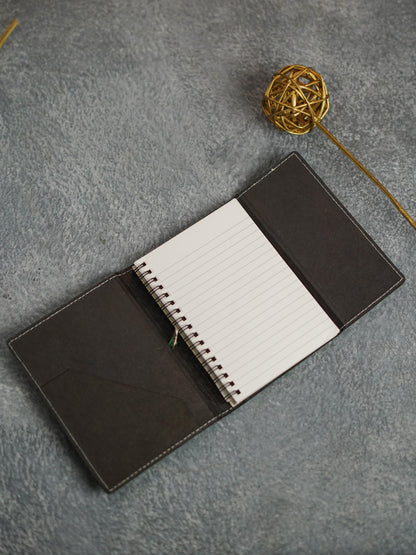 Recycled Cotton Foldable Spiral Notebook - Green - BCG0199