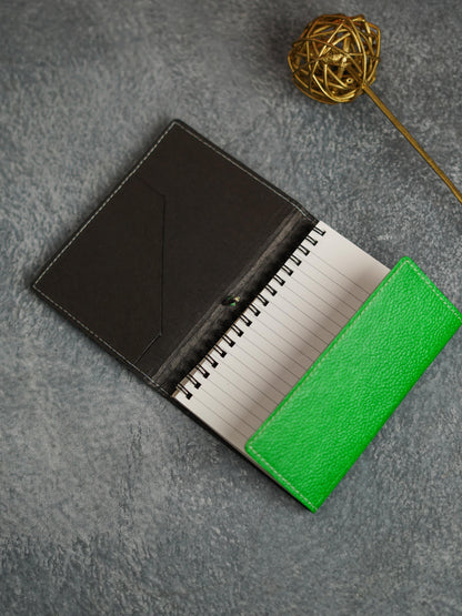 Recycled Cotton Foldable Spiral Notebook - Green - BCG0199