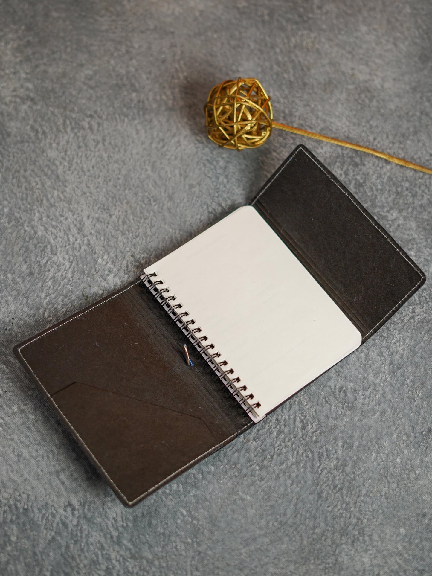 Recycled Cotton Foldable Spiral Notebook - Blue - BCG0200