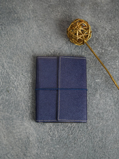 Recycled Cotton Foldable Spiral Notebook - Blue - BCG0200