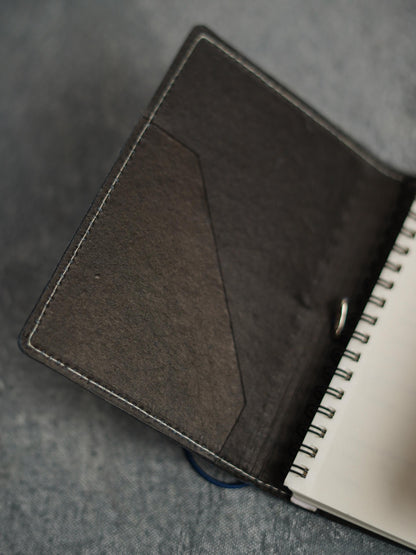 Recycled Cotton Foldable Spiral Notebook - Blue - BCG0200
