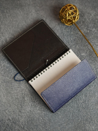 Recycled Cotton Foldable Spiral Notebook - Blue - BCG0200