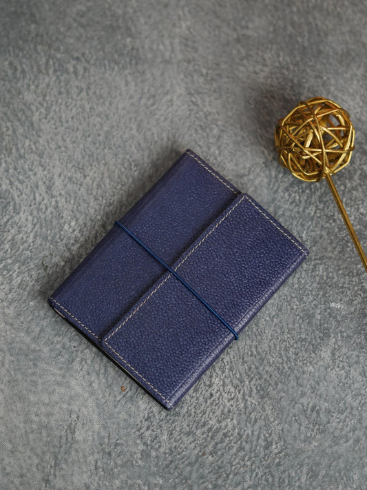 Recycled Cotton Foldable Spiral Notebook - Blue - BCG0200