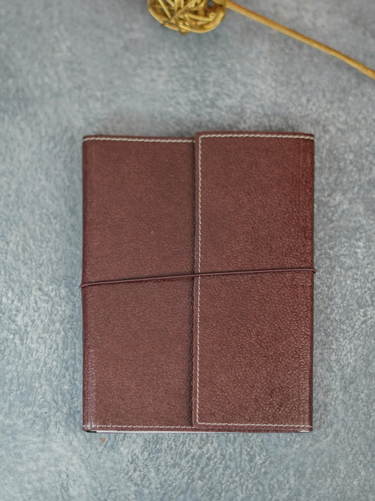 Recycled Cotton Foldable Spiral Notebook with Flap - Brown - BCG0203