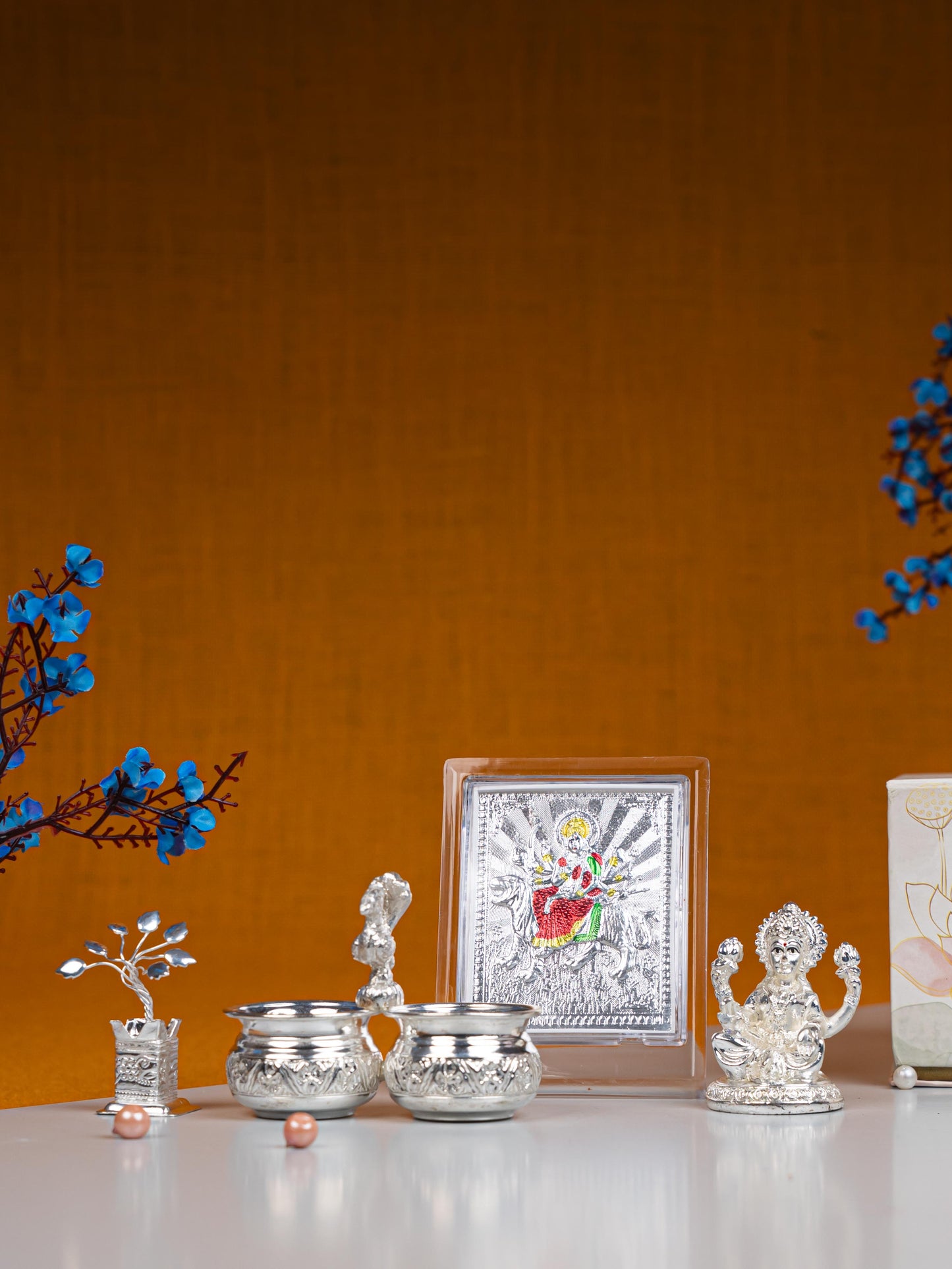 Gift Hamper - Lakshmi with Photoframe, Kumkum Holder and Tulasi Maadam - WMH0013